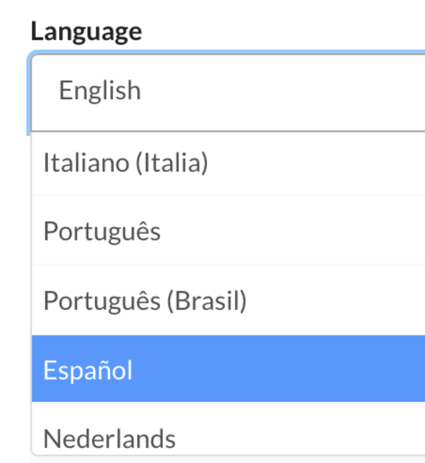 Multi-lingual options